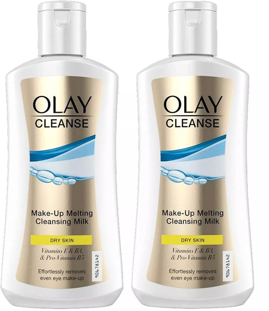 2x Olay Cleanse Make-Up Melting Cleansing Milk - Dry Skin 200ml