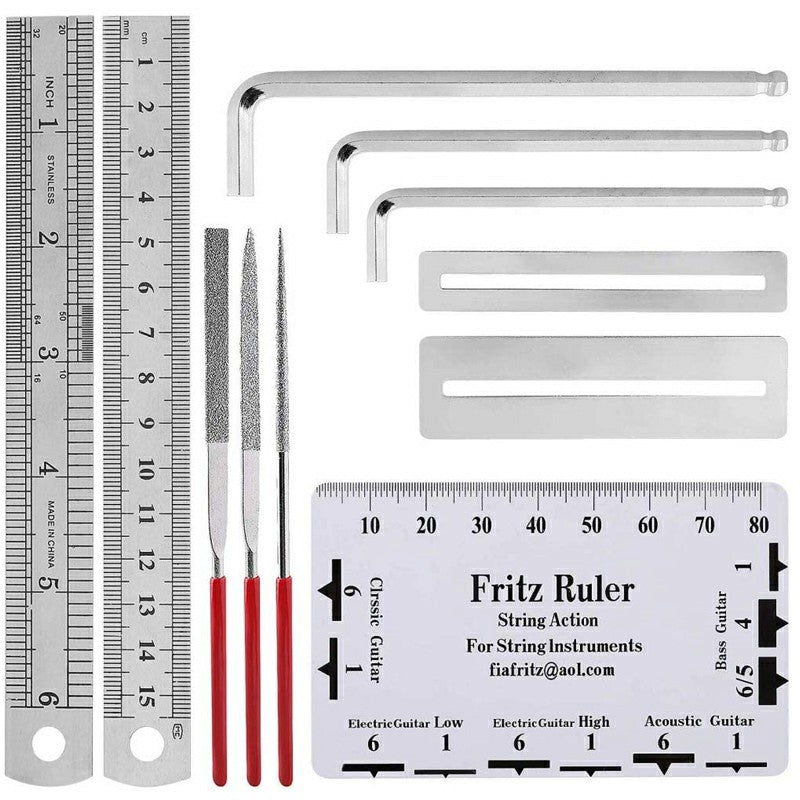 26 pcs Guitar Repairing Tool Kit of Guitar Winder Wire Plier String Organizer Fingerboard Protector String Ruler