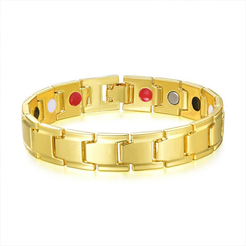 Weak Magnet Bracelet for Men and Women Jewelry Gift - Gold