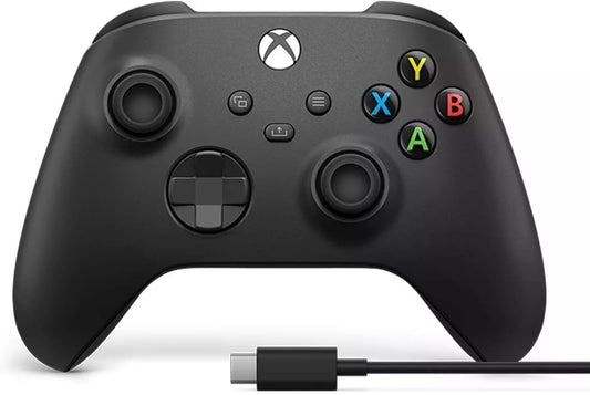 Microsoft Official Xbox Series X/S - Wireless Controller + USB-C Cable - Carbon Black (Xbox One/Xbox Series X/S/PC)