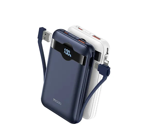YESIDO 10000mAh with built-in dual cable universal