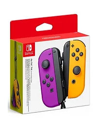 Joy-Con Controller Twin Pack, Wireless, Rechargeable - Neon Purple / Neon Orange