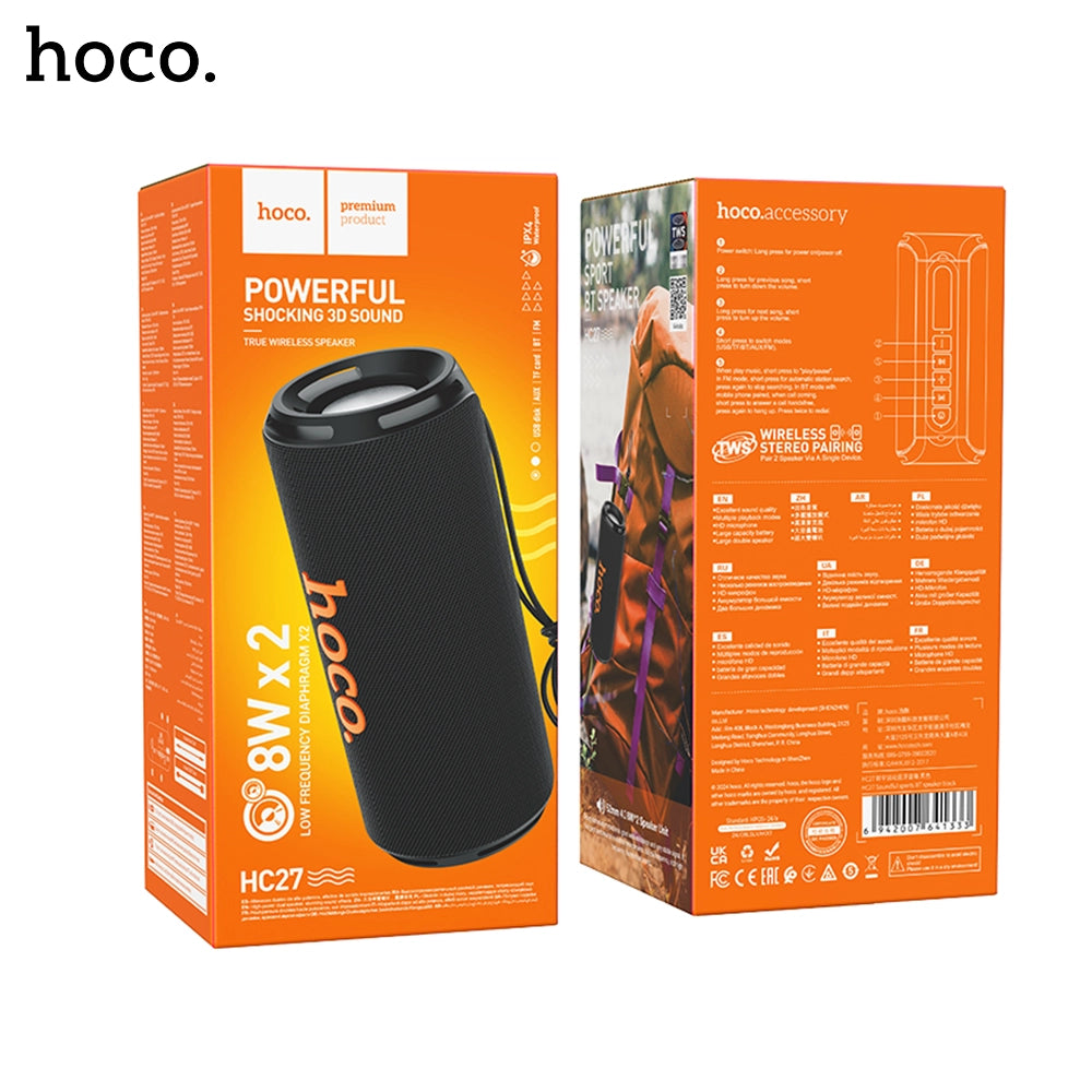 HOCO HC27 Soundful Sports True Wireless Bluetooth Speaker With Powerful Shocking 3D Sound