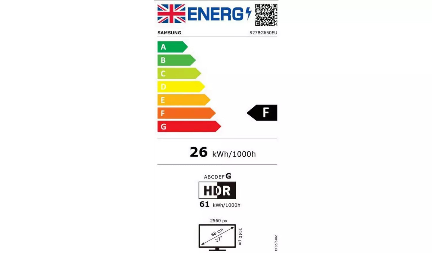 Samsung Odyssey G6 27 Inch 240Hz QHD Gaming Monitor