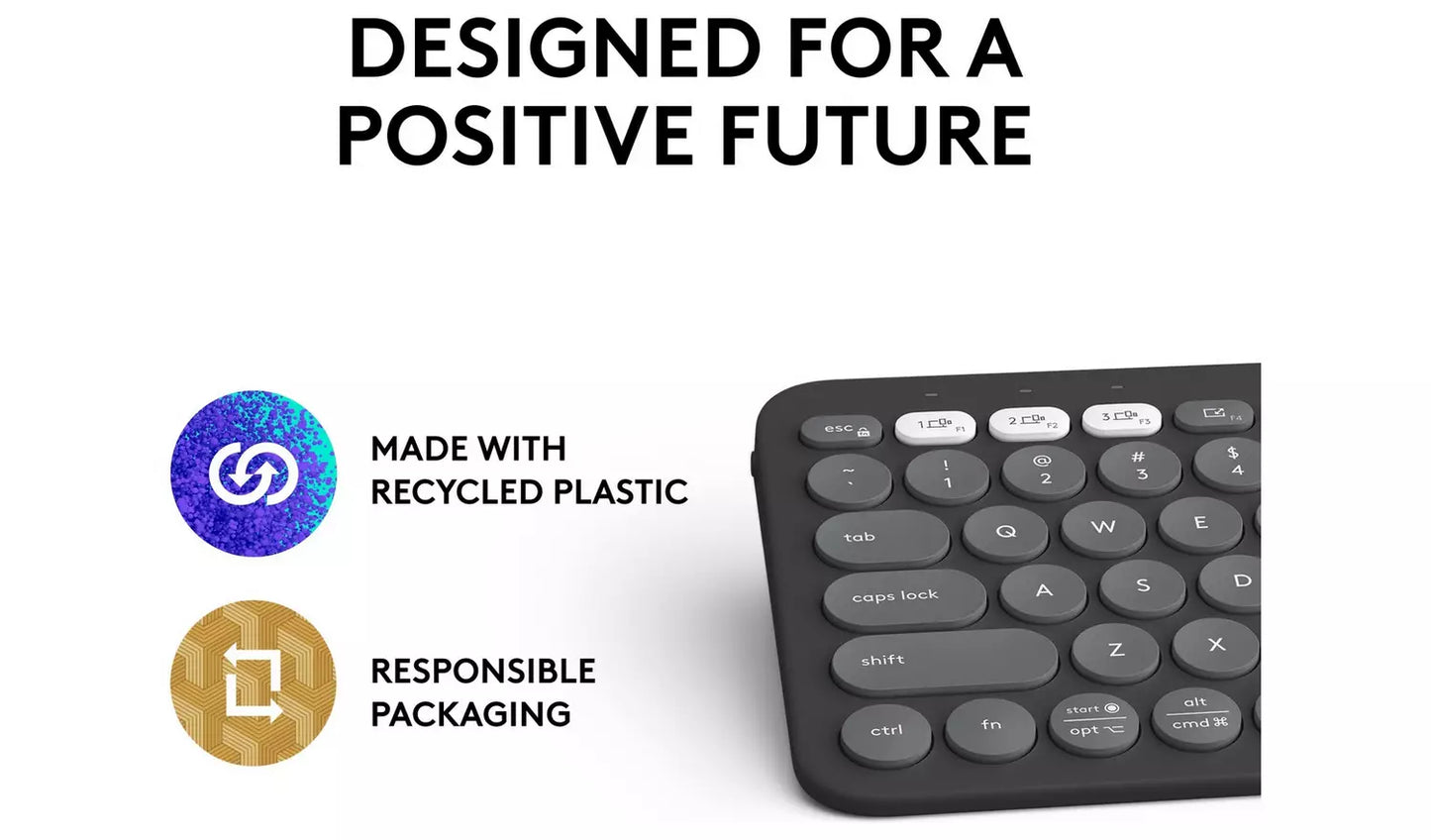 Logitech Pebble Keys 2 K380S Wireless Keyboard – Graphite