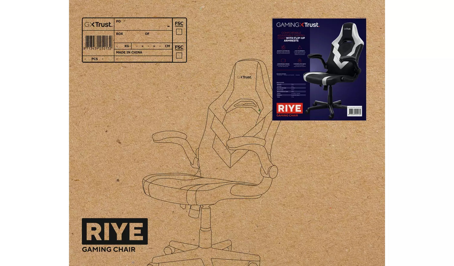 Trust GXT703 Riye Gaming Chair - White