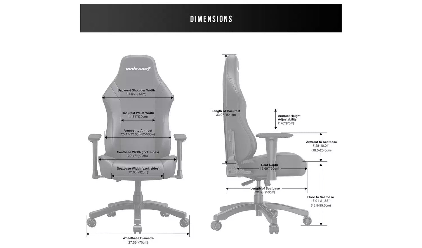 Anda Seat Luna Premium Gaming Chair - Black & Orange
