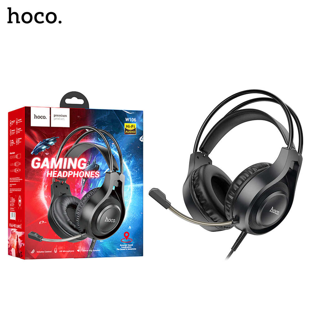 HOCO W106 Tiger Gaming Wired Headset – Black