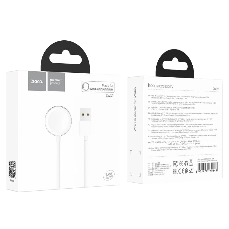 HOCO CW39 USB Wireless Charger for iWatch – White