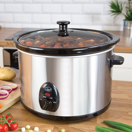 Quest 1.5 Litre Compact Slow Cooker Stainless Steel 35260
