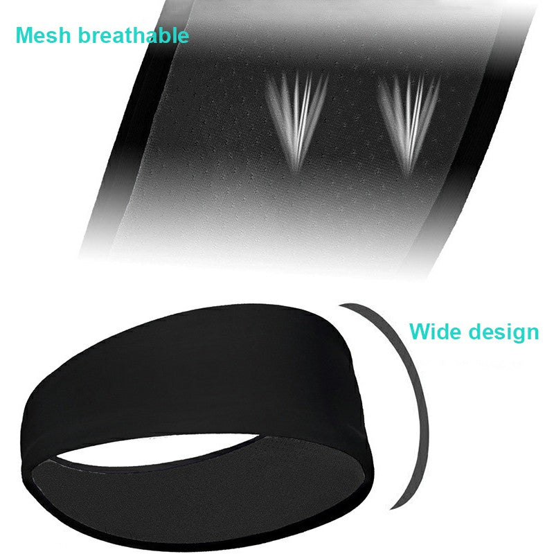Wireless Bluetooth Headband Sleeping Eye Mask Headphones Headset Music Sports - Black