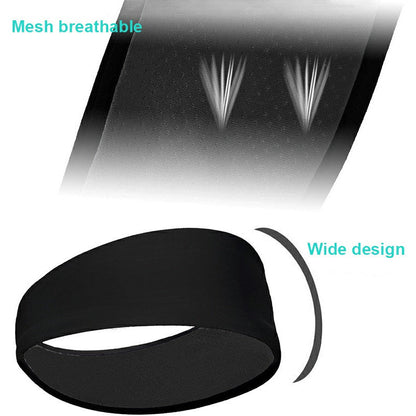 Wireless Bluetooth Headband Sleeping Eye Mask Headphones Headset Music Sports - Black