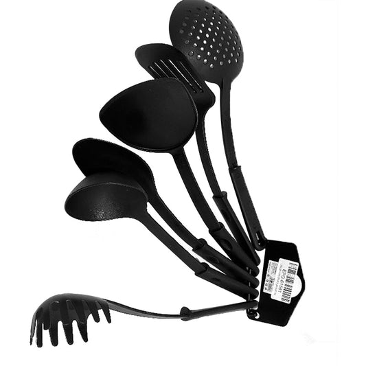 Kitchen Utensil Set Plastic Utensil Set of 6 Non-stick Heat Resistant Spatula with Handle 30cm