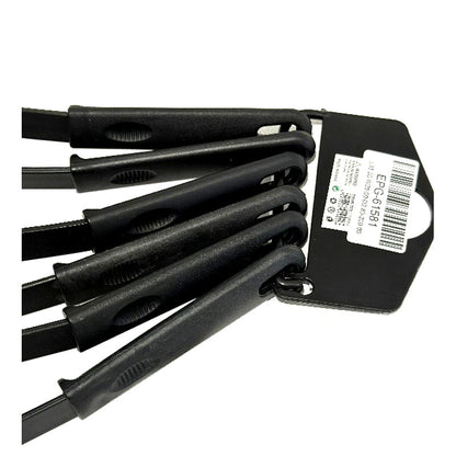 Kitchen Utensil Set Plastic Utensil Set of 6 Non-stick Heat Resistant Spatula with Handle 30cm