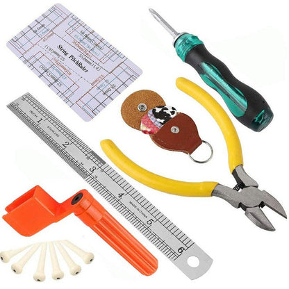 26 pcs Guitar Repairing Tool Kit of Guitar Winder Wire Plier String Organizer Fingerboard Protector String Ruler