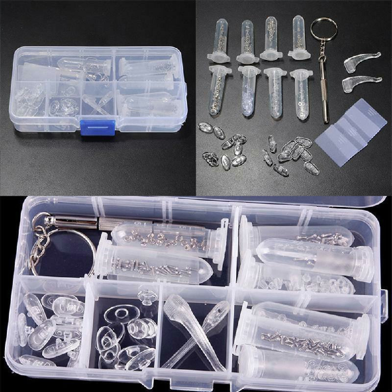 Spectacle Glasses Sunglasses Eye Glass Screws Nuts Pads Optical Repair Kit