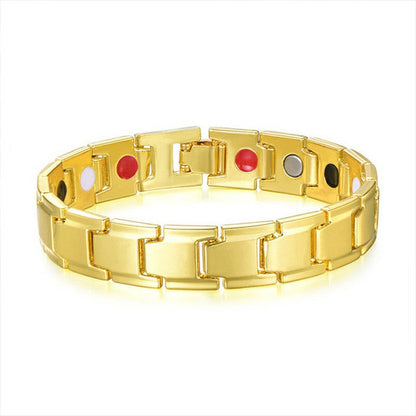 Weak Magnet Bracelet for Men and Women Jewelry Gift - Gold