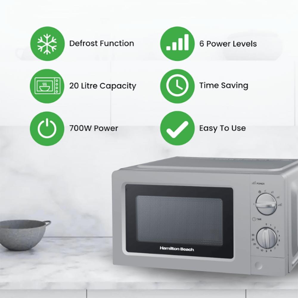 Hamilton Beach Microwave 700W 20 Litre Silver HB70T20S