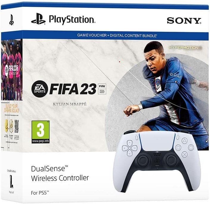 Sony Official PlayStation 5 - DualSense Wireless Controller + FIFA 23 (Code In Box) (PS5)