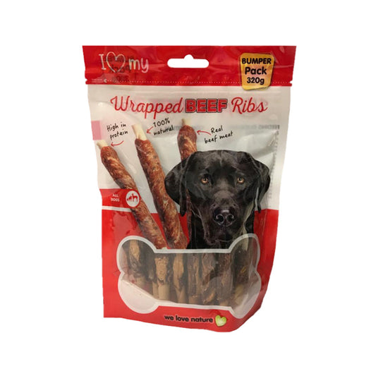 320g Pet Dog Treats Wrapped Beef Ribs