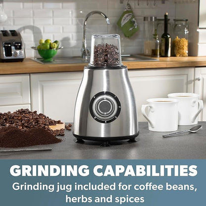 Daewoo Stainless Steel Smoothie & Shake Jug Blender | 1.5L Glass Jug