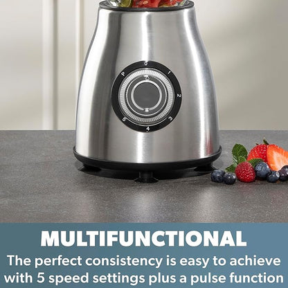 Daewoo Stainless Steel Smoothie & Shake Jug Blender | 1.5L Glass Jug