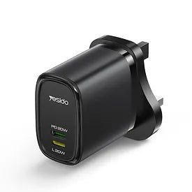 YC43 20W Fast Charging Home Charger Type-C and Lightning Port Charger Adapter