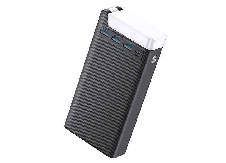 YESIDO 30000mAh Super capacitor 3 USB and PD Type-C Max 5V 2A with LED light