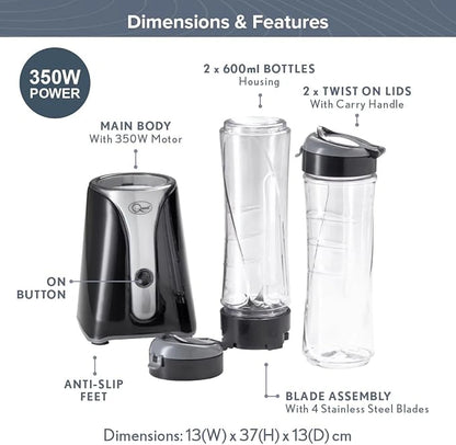 Quest Personal Blender & Smoothie Maker with Portable Bottle