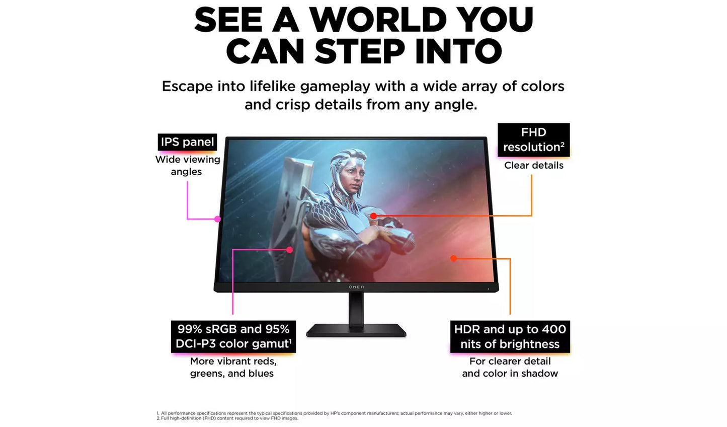 HP Omen 27 Inch 165Hz IPS FHD Gaming Monitor