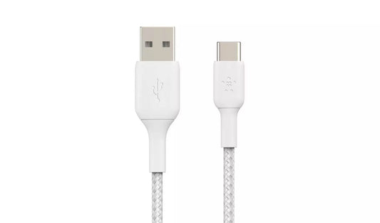 Belkin Braided USB-C to USB-A 3m Cable - White