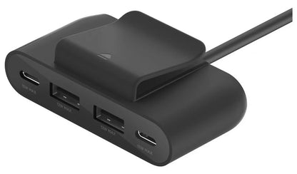 Belkin 4 Port Power Extender Dual USB-C and USB-A 2m - Black