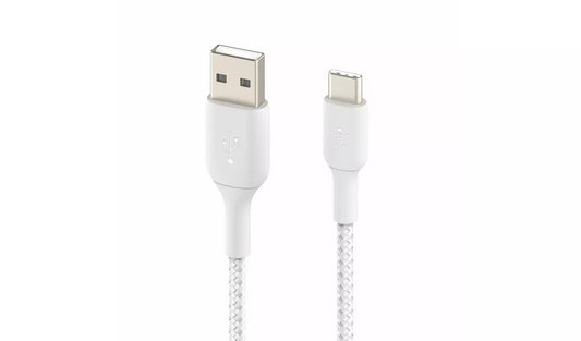 Belkin Braided USB-C to USB-A 1m Cable - White