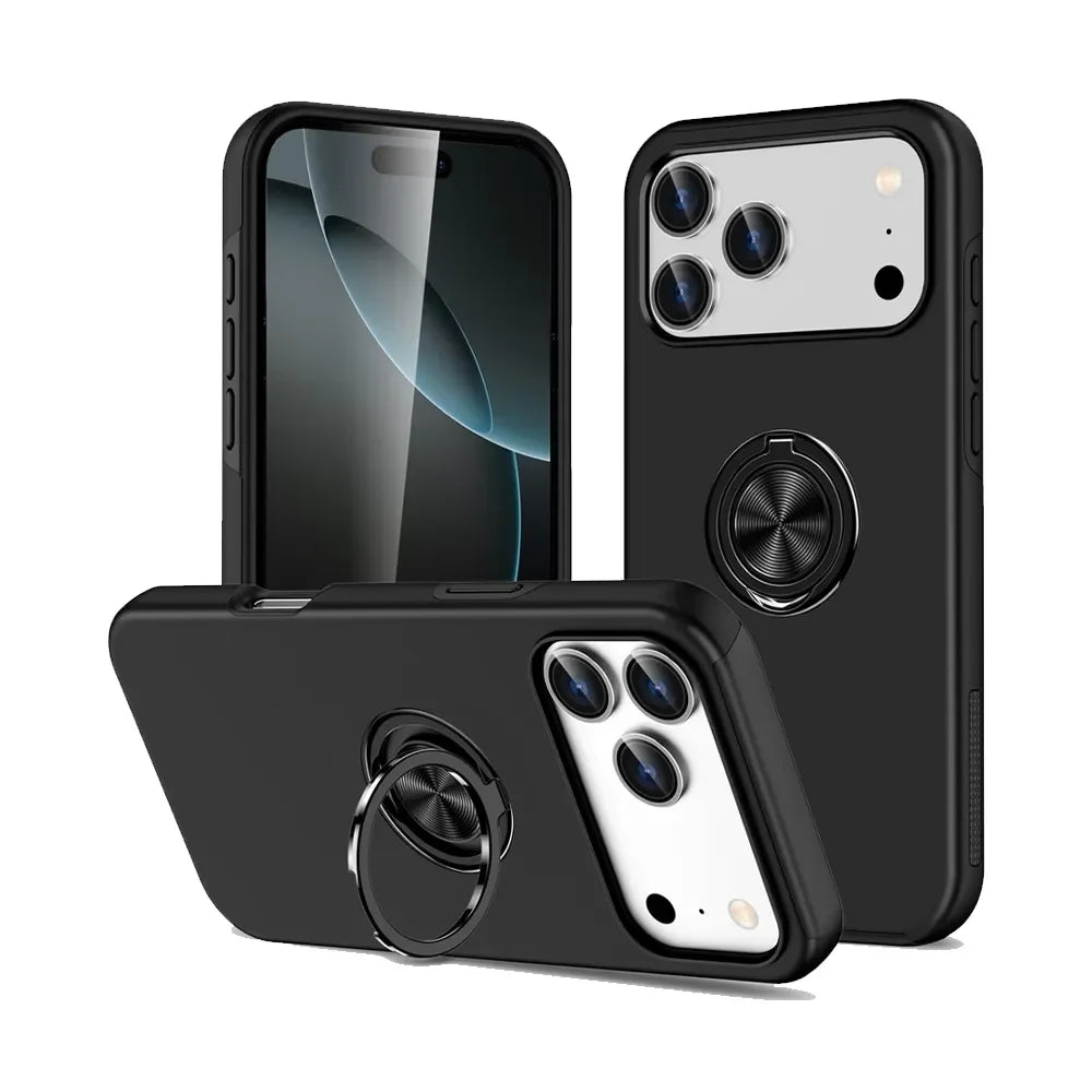 iPhone 17 Pro Ring Holder Case Slim Magnetic Kickstand Cover