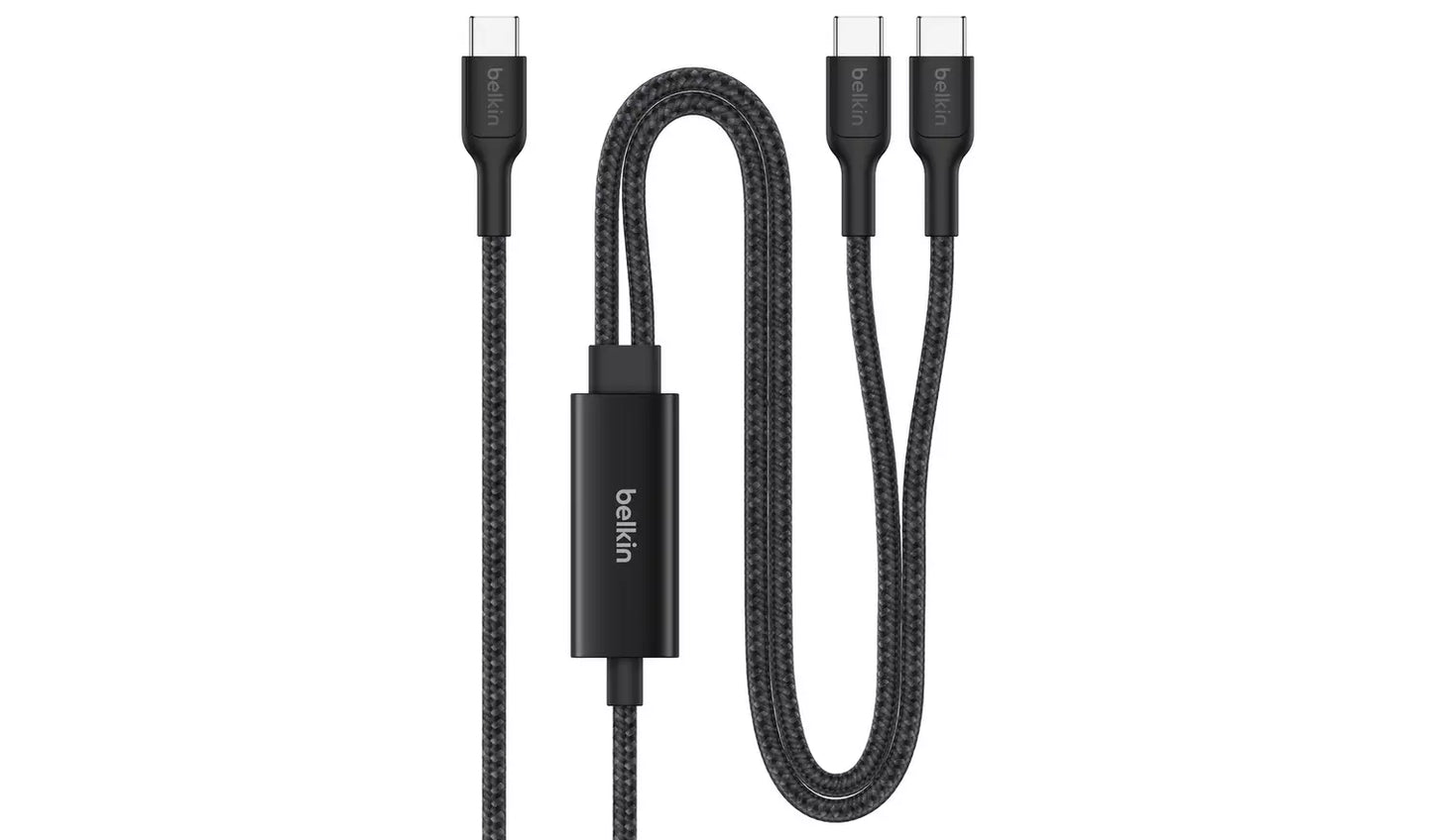 Belkin BoostCharge Pro 1.5m 140W 2-In-1 USB-C Cable - Black