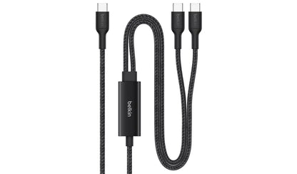 Belkin BoostCharge Pro 1.5m 140W 2-In-1 USB-C Cable - Black