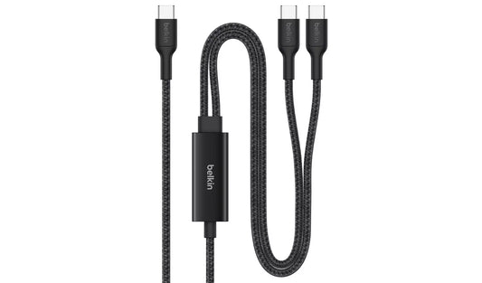 Belkin BoostCharge Pro 1.5m 140W 2-In-1 USB-C Cable - Black