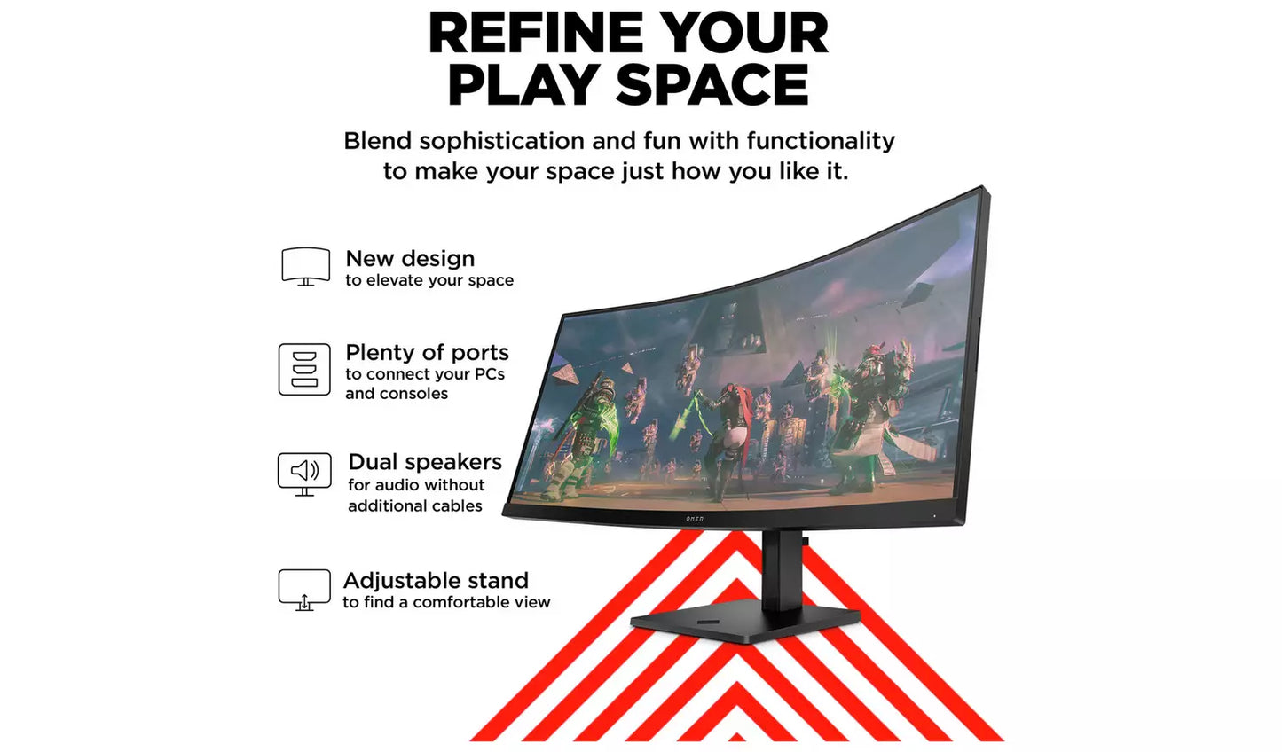 HP Omen 34c Inch 165Hz WQHD Curved Gaming Monitor