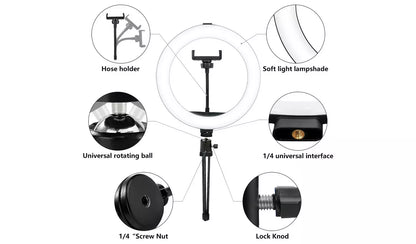 Desk Ring Light With Tripod & Phone Holder