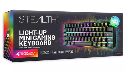 STEALTH Light-Up Mini Wired Keyboard - Black