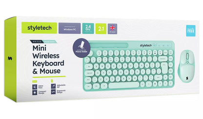 Styletech MK520 Wireless Mouse and Keyboard Green