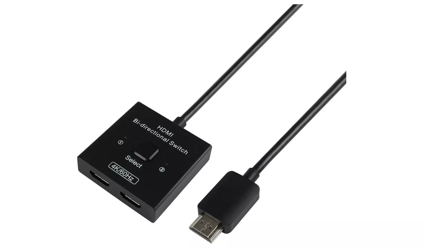 2 Way Manual HDMI Selector - Black