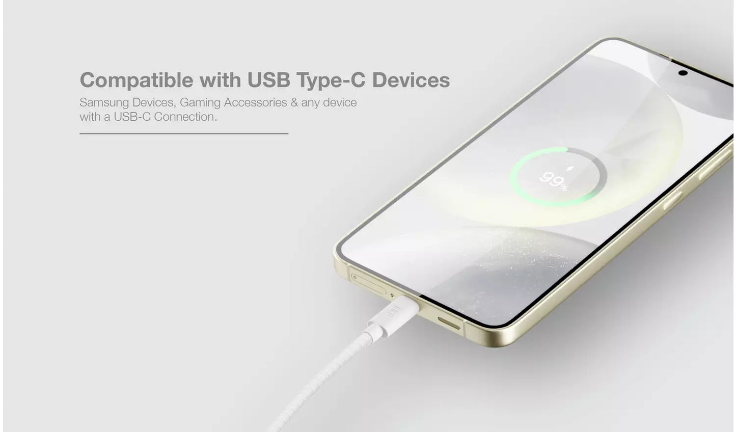 Juice USB C to USB C 2m Charging Cable - White