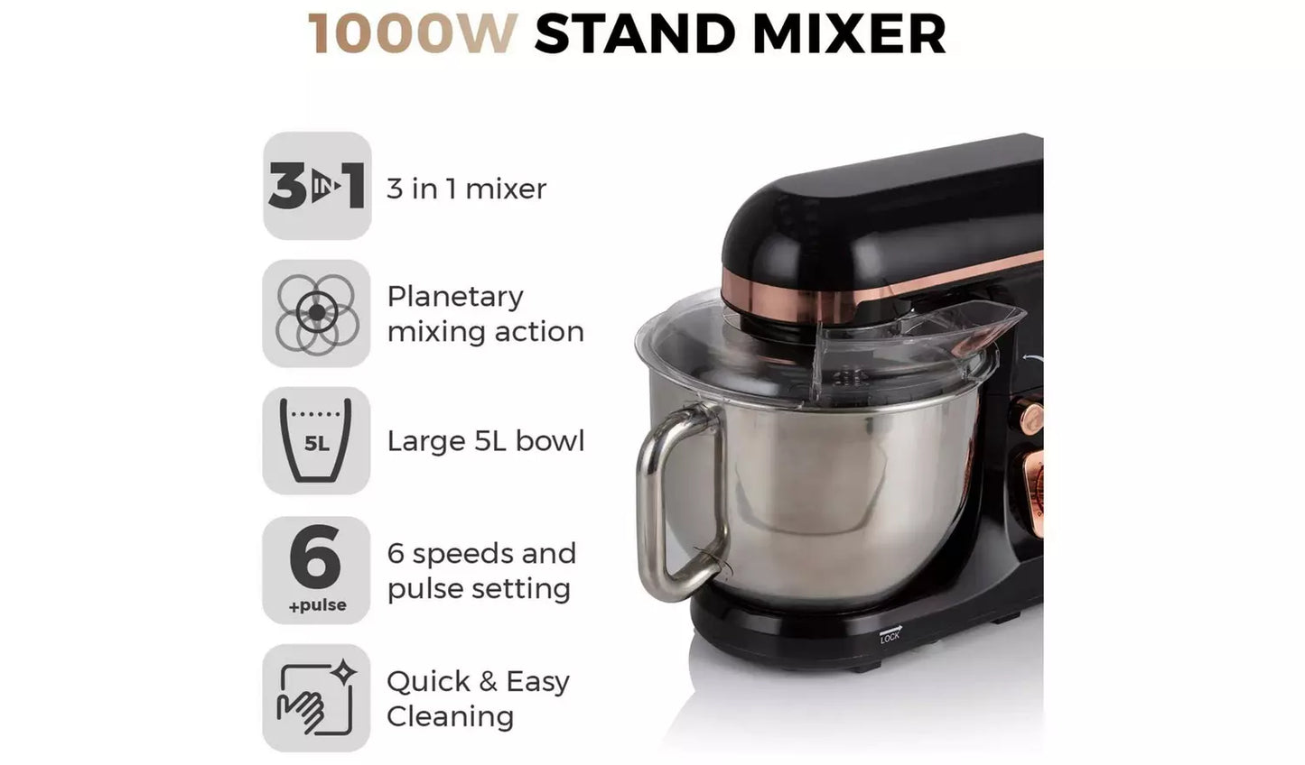 Tower T12033RG Cavaletto Stand Mixer - Black & Rose Gold
