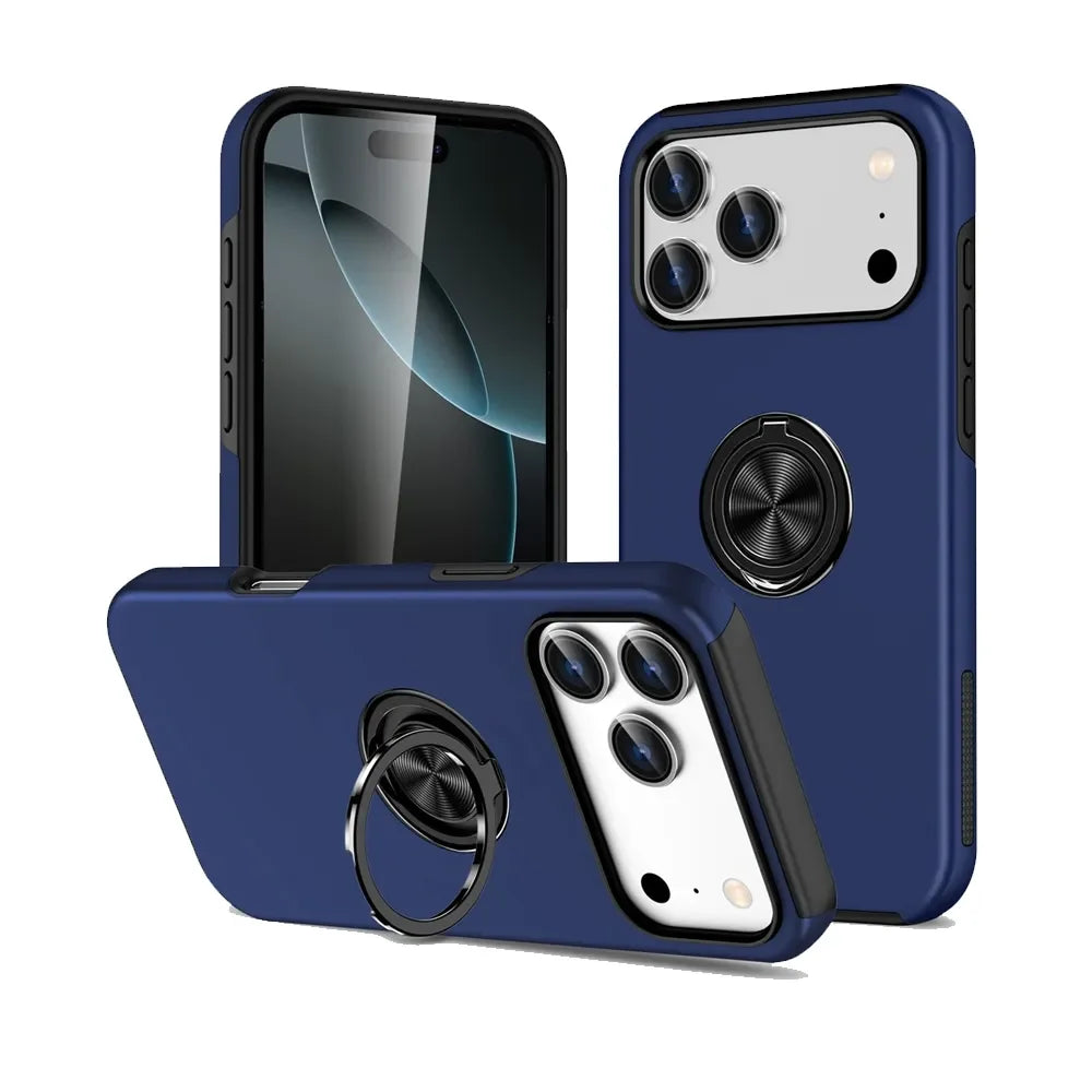iPhone 17 Pro Ring Holder Case Slim Magnetic Kickstand Cover