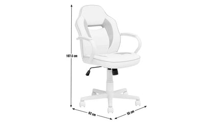 Home Faux Leather Mid Back Gaming Chair - Black