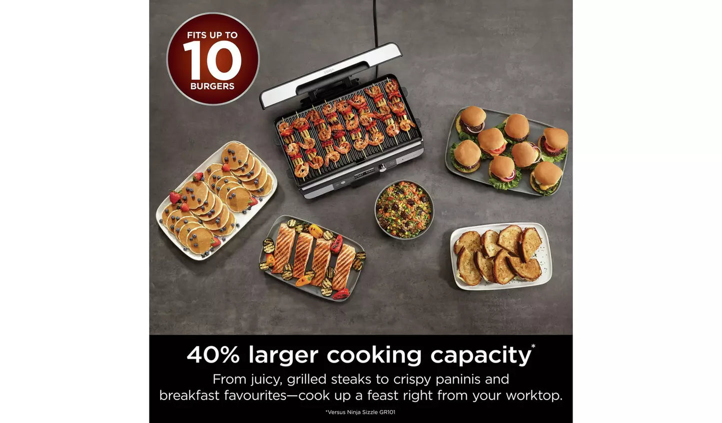 Ninja GX101UK Sizzle Pro XL Health Grill & Flat Plate