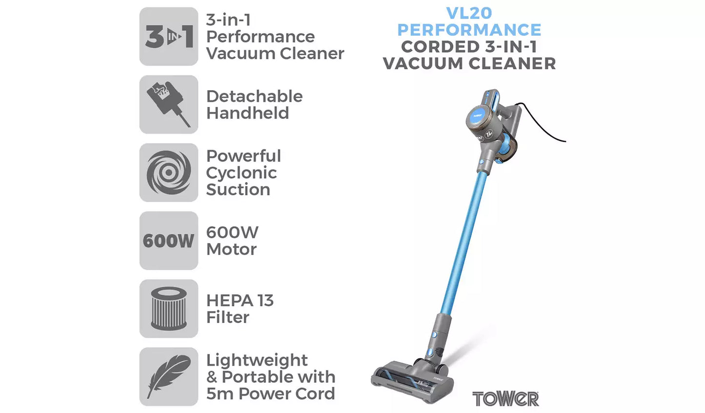 Tower VL20 Performance Corded Vacuum Cleaner