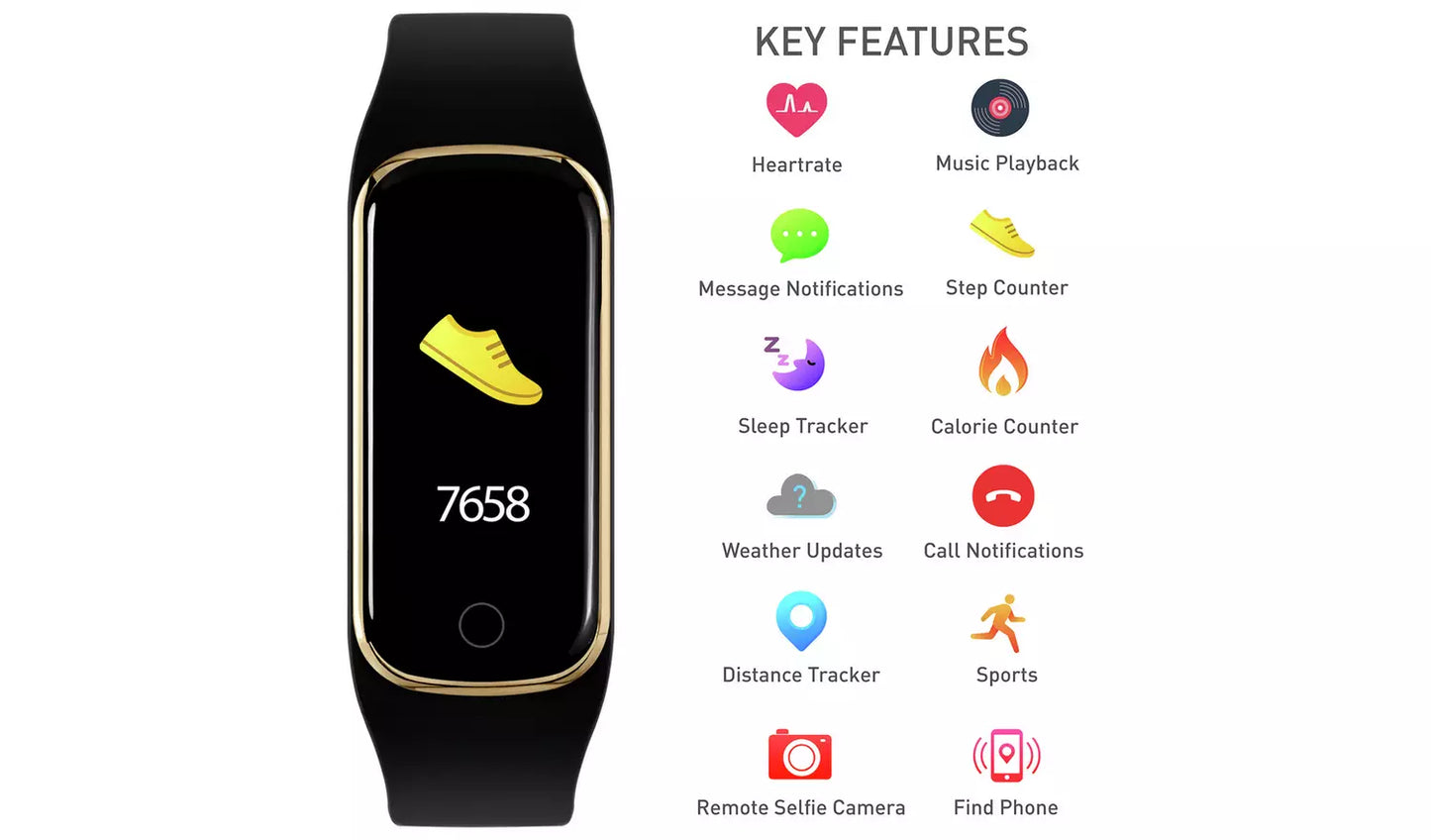 Reflex Active Series 8 Black Silicone Strap Smart Watch