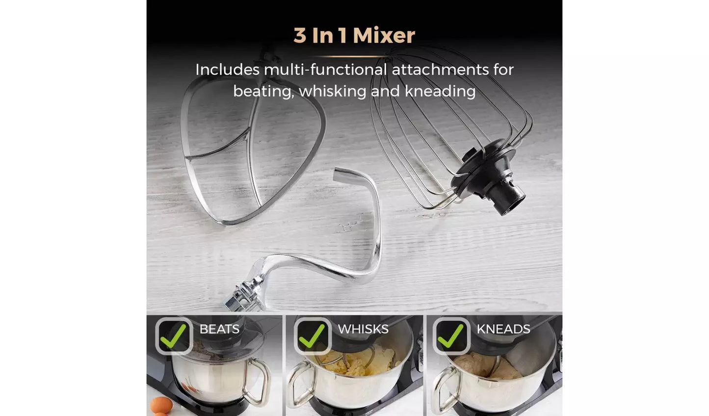 Tower T12033RG Cavaletto Stand Mixer - Black & Rose Gold